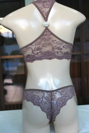Conjunto nadador marrom com pedra REF.28