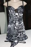 Camisola com bojo e renda, Leopardo REF.34